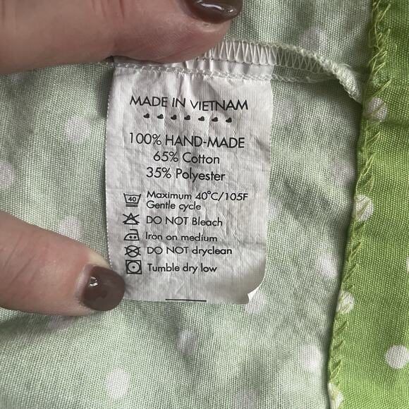 Castles & Crowns Dress Girls 2 Green White Polka Dot Smocked Short Sleeve Midi - Picture 6 of 6